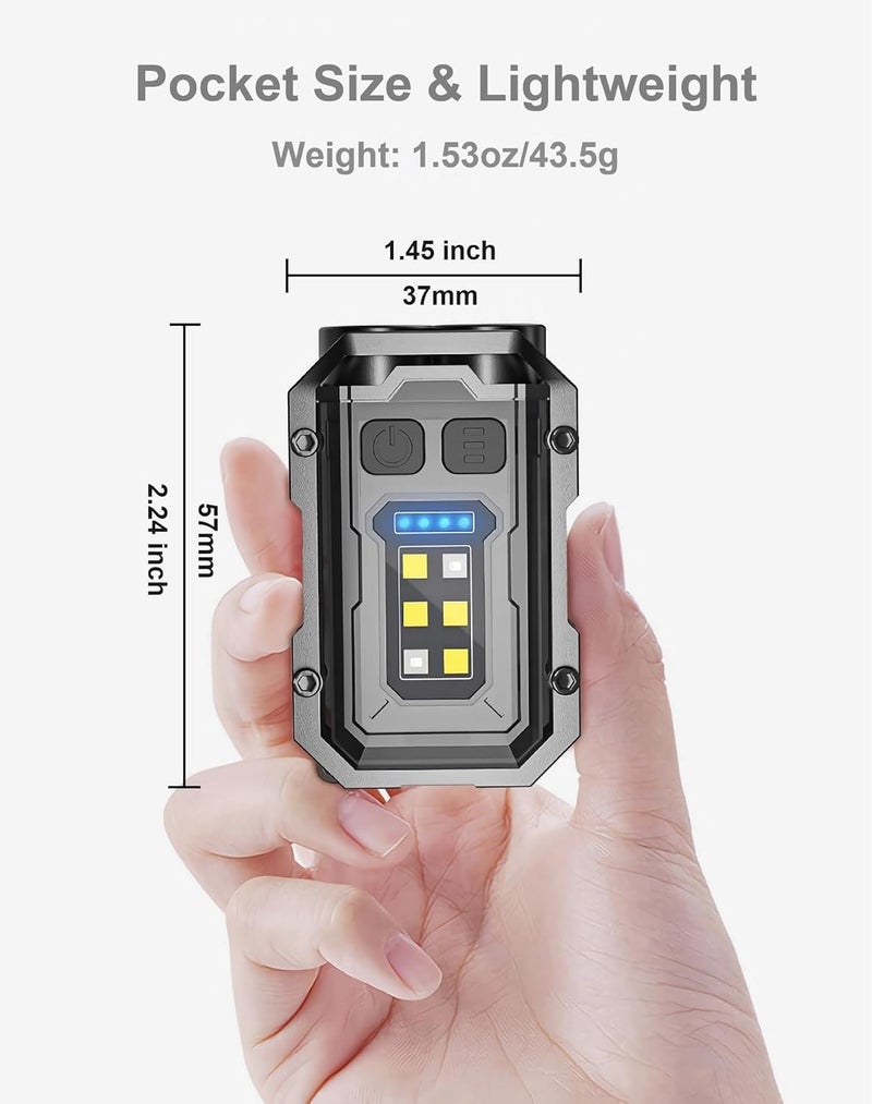 BoomFun Store Pocket LED Flashlight Rechargeable, 500 Lumens Keychain Flashlight Small EDC Light for Night Work, Running, Walking, Camping, Fishing, Hiking, Dog, Emergency - Image 3